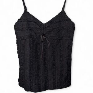 BLACK CAMI TOP WITH BOW